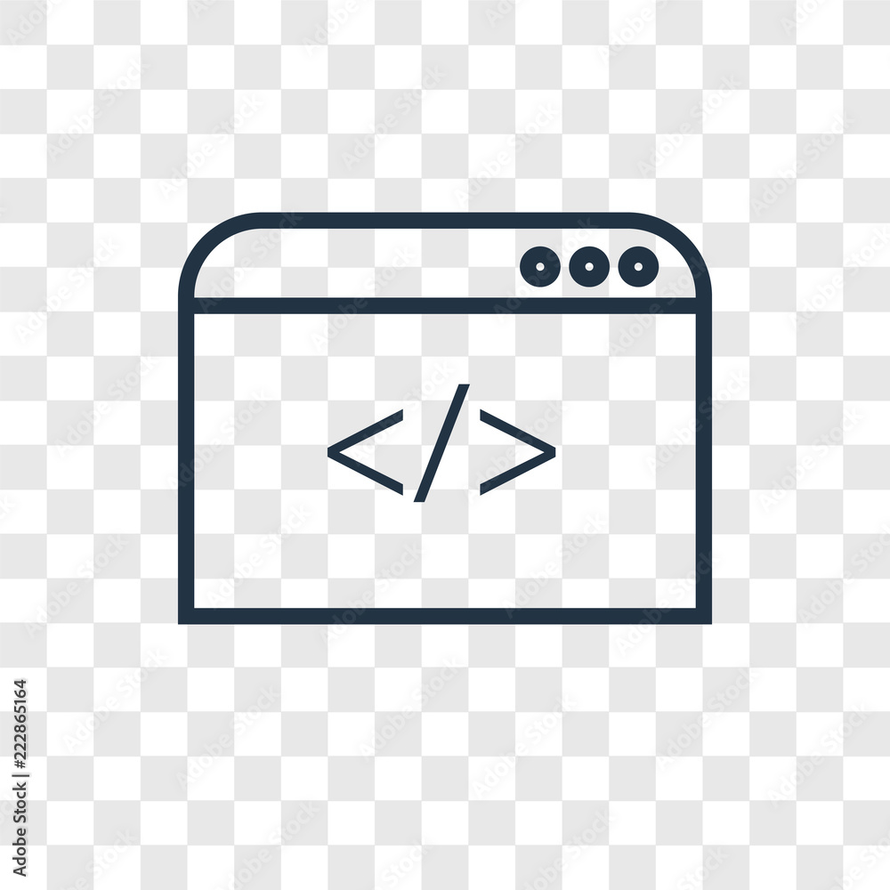 Poster code vector icon isolated on transparent background, code logo design