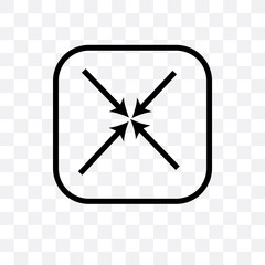 exit full screen arrows icon isolated on transparent background. Simple and editable exit full screen arrows icons. Modern icon vector illustration.