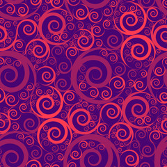 Seamless air pattern of spirals and curls. Ornament for fabrics and packaging.