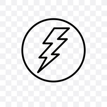 lightning flash icon isolated on transparent background. Simple and editable lightning flash icons. Modern icon vector illustration.