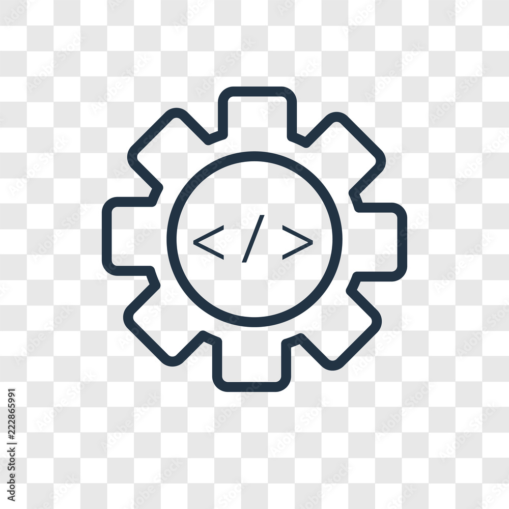 Poster web development vector icon isolated on transparent background, web development logo design