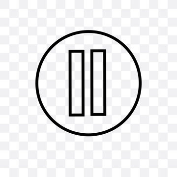 pause button icon isolated on transparent background. Simple and editable pause button icons. Modern icon vector illustration.