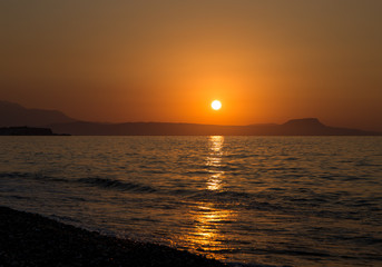 Obraz premium Sonnenuntergang bei Rethymnon auf Kreta