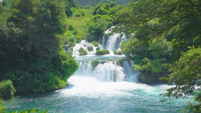 Beautiful view of waterfall in KRKA national park, Croatia.