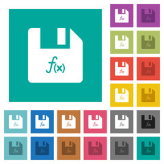 File functions square flat multi colored icons