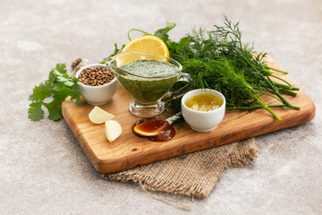 Green sweet and sour homemade sauce