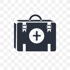 first aid kit icon isolated on transparent background. Simple and editable first aid kit icons. Modern icon vector illustration.
