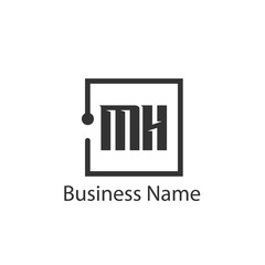 Initial Letter MH Logo Template Design