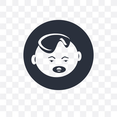 baby face icon isolated on transparent background. Simple and editable baby face icons. Modern icon vector illustration.