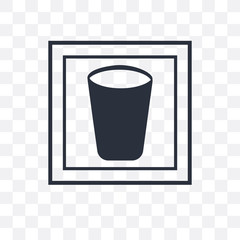 water glass icon isolated on transparent background. Simple and editable water glass icons. Modern icon vector illustration.