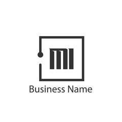Initial Letter MI Logo Template Design