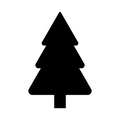 Christmas tree icon, silhouette, logo on white background