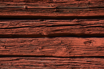 Red timber wall