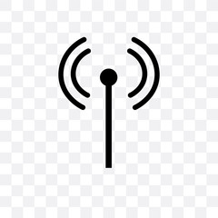 antenna icon isolated on transparent background. Simple and editable antenna icons. Modern icon vector illustration.