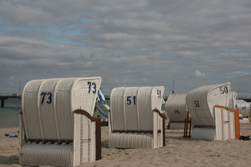 On the beach - beachchairs on the Baltic Sea