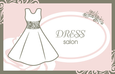 Dress salon. Card for fashion design