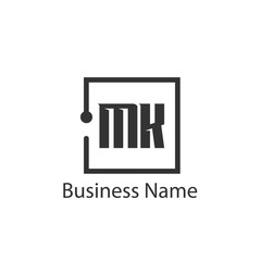 Initial Letter MK Logo Template Design