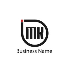 Initial Letter MK Logo Template Design