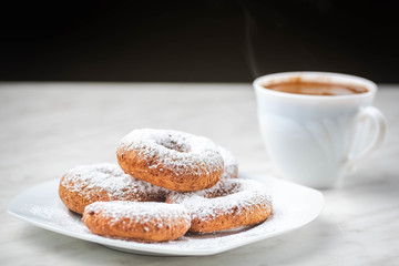 Coffee and  homemade donuts