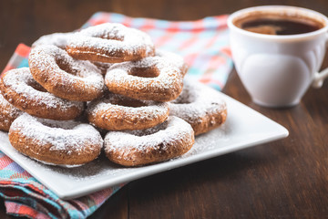 Coffee and  homemade donuts