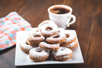 Coffee and  homemade donuts