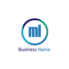 Initial Letter ML Logo Template Design