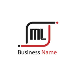 Initial Letter ML Logo Template Design
