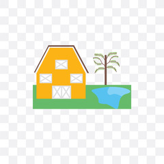 barn icon isolated on transparent background. Simple and editable barn icons. Modern icon vector illustration.