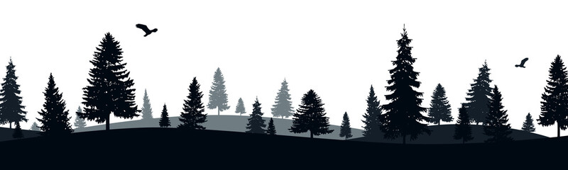 Forest landscape banner