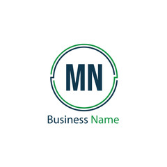 Initial Letter MN Logo Template Design
