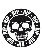 schwarz ring stempel rund kreis rip gestorben mord schädel skelett tot tod knochen horror halloween maske kopf totenkopf böse comic cartoon clipart lus