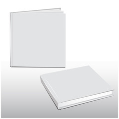 Vector set of white book template blank cover