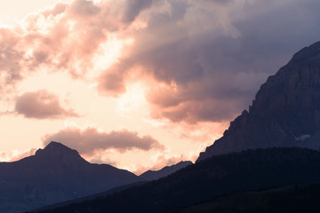 Sun sets over the Canadian Rocky Mountains