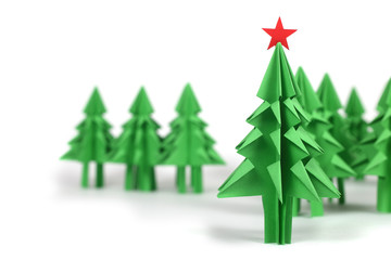 Origami Christmas trees