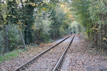 Railroad with people