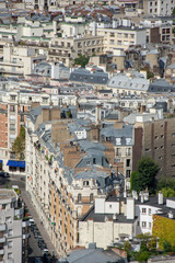 Naklejka premium Aerial view of parisian buildings, Paris, France
