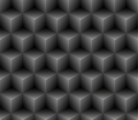 Seamless geometric pattern. Vector background with 3D cubes.