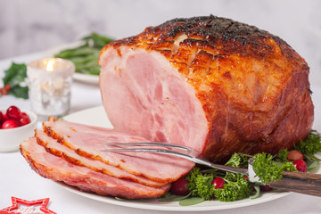 Smoked Roasted Glazed Holiday Pork Ham