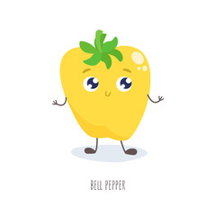  Cute bell pepper vector illustration.