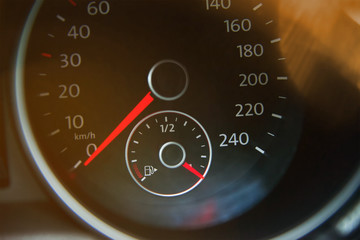 Closed up of full petrol gauge, energy concept.