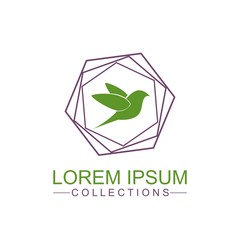 Abstract Bird Logo design vector template. Creative Dove Logotype business technology concept symbol icon