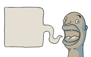 imaginative man talking illustration