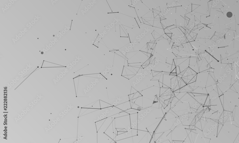 Poster plexus effect. white background.connecting dots and lines.abstract background polygonal.
