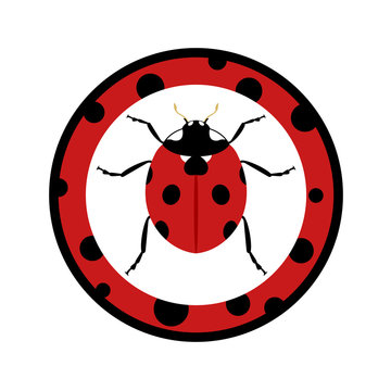 Creative ladybug circle symbol