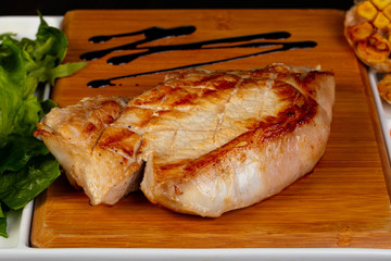 Grilled pork steak