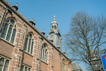 Exterior view of the historical Leiden University church