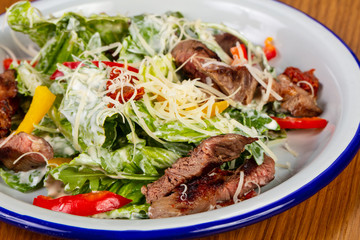Griiled beef steak salad