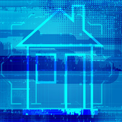 Abstract architectural background of blueprint home