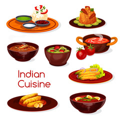 Indian cuisine food dishes and desserts