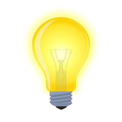 Vector light bulb - glowing element, shining lamp